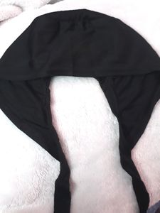Solid Underscarf Black Hijab Cap for Women (Free S