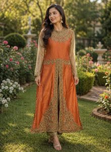 Orange Embroidered Gawn
