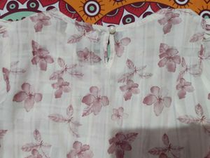 white floral top