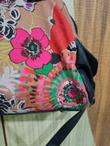 Desigual Vibrant Floral Print Satchel Bag