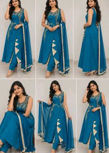 Beautiful Blue Kurta Set with Intricate Embroidery