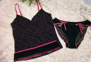 Cute Black & Pink Lingerie Set