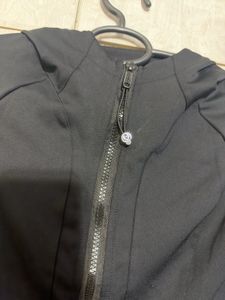 Black Hooded Zip-Up Jacket