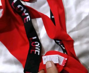 Red 'Love' Thong panty