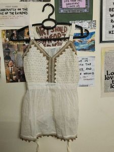 Boho White Embroidered Peplum Top