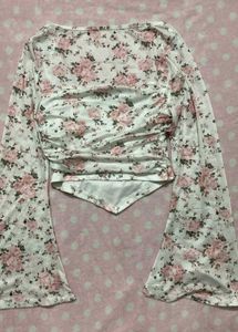 Floral Mesh Square Neck Top🌸🌷
