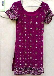 Embellished Magenta Kurta