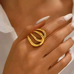 18k Gold chunky anti-tarnish Statement Rin