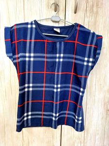 Classic Navy blue Checkered Top