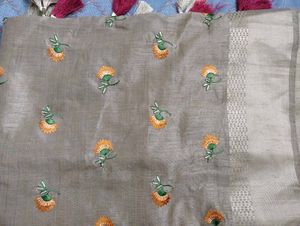 Elegant Embroidered Tassel Saree