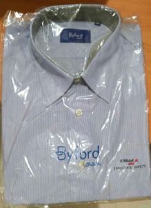 Men's Light Blue Striped Dress Shirt