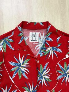 Vibrant Red Hawaiian Shirt