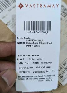 Ethnic Readymade White Colour Dhoti