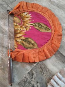 Vintage Hand Fan with Floral Print