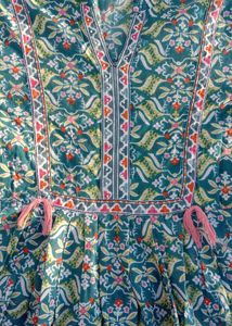 Beautiful Teal Floral Print Kurta