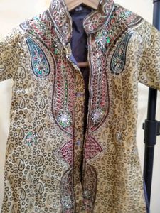 Cute Shervani With Embroidery And Bottom