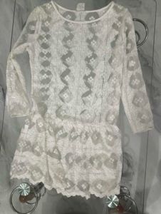 Sheer White Lace Dress