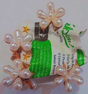 Elegant Pearl Flower Hair Clips