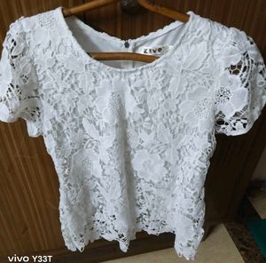 Elegant White Lace Top