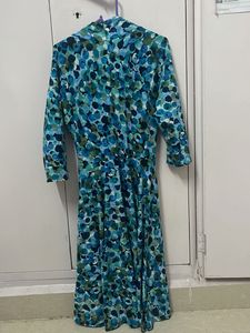 Stylish Blue &amp; Green Print Dress