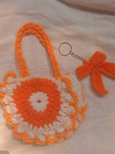 Handmade Crochet Pouch &amp; Keychain💥 Set