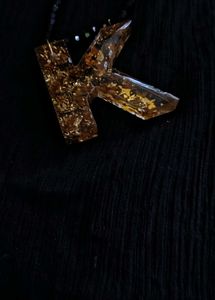 Letter K Resin Keychain