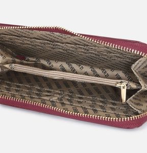 FOREVER 21 Women Maroon &amp; Gold-Toned Zip Detail PU