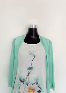 A-line kurta with shrug and pant - three set