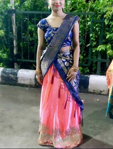 Silk Embroidery Lehenga Choli peach