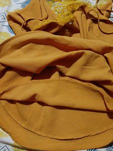 Mustard Yellow Lace Trim Camisole