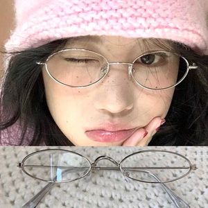 y2k korean Oval Glasses