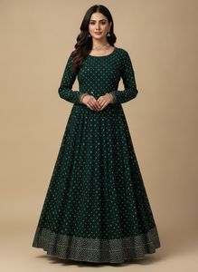 Elegant Green Embellished Gown