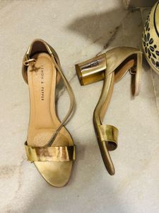 Gold Ankle Strap Heels