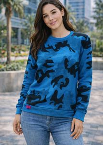 Blue Camo Crewneck Sweatshirt