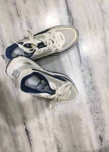 White &amp; Blue Athletic Sneakers