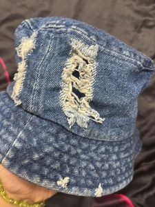 Distressed Denim Bucket Hat