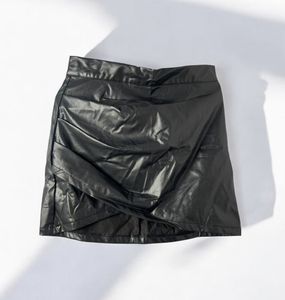 New Black Faux Leather Mini Skirt Size S