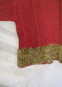 Red And Green Glittery Fur Cardigan