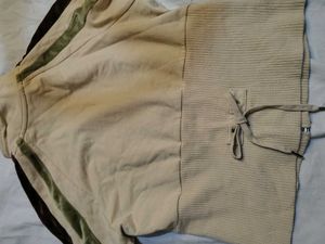 Tan Velour Striped Track Jacket