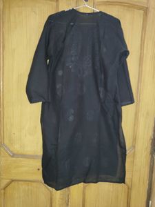 Black Embroidered Chikankari Kurta