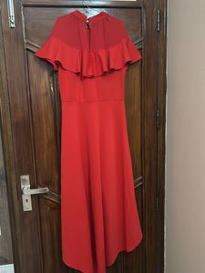 Red Net Shoulder Dress
