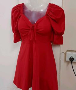 Red Flared Mini Dress