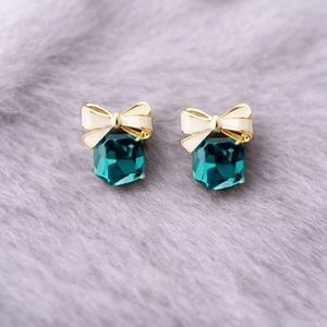 Chic Bow Gemstone Earrings