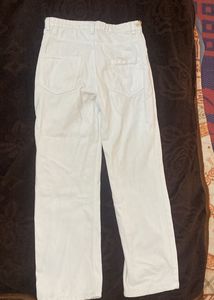 Cream Wide Leg Jeans