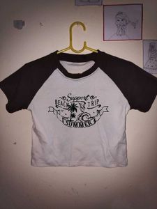 Summer Beach Trip Graphic Crop Top