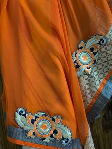 Elegant Orange Saree