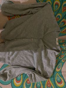 Grey Button-Up Cardigan
