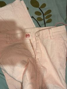 Light Pink Corduroy Wide-Leg Pants