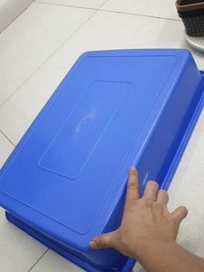 Durable Blue Plastic Storage Bin