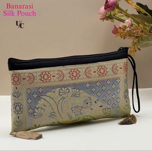 Elegant Banarasi Silk Pouch